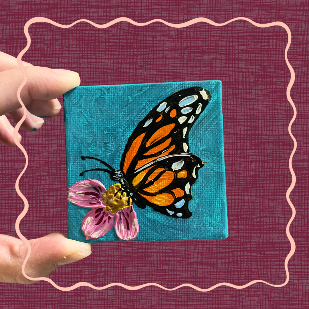 Monarch on Teal Miniature