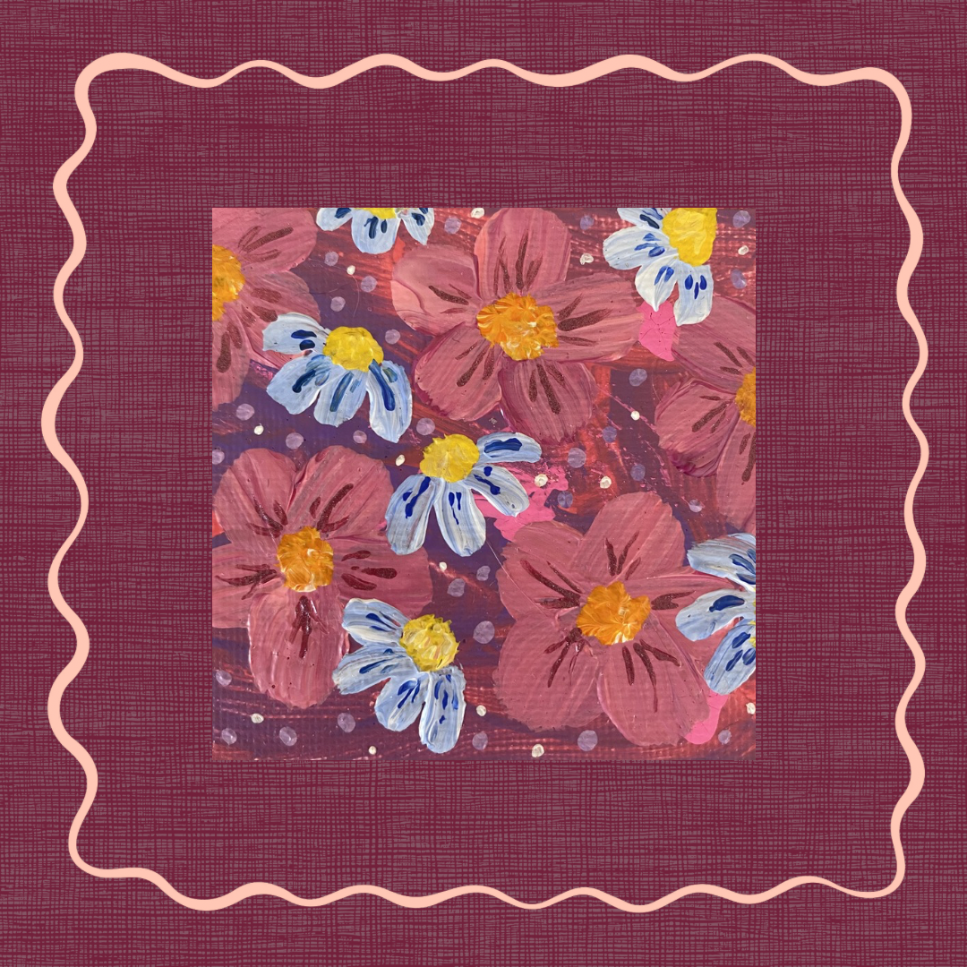 Pink & Blue Florals Magnet