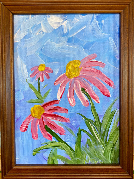 Pink Coneflower - 5x7 FRAMED