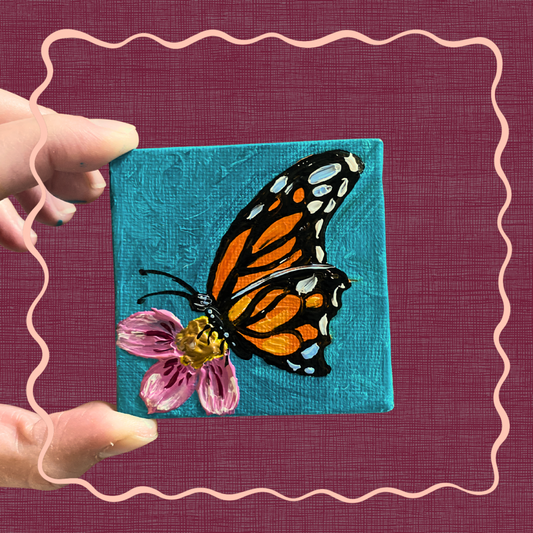 Monarch on Teal Miniature