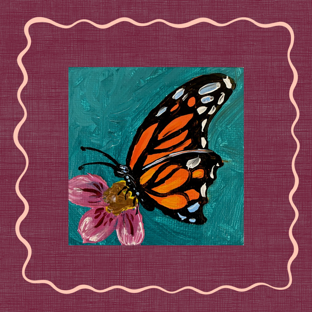 Monarch on Teal Miniature