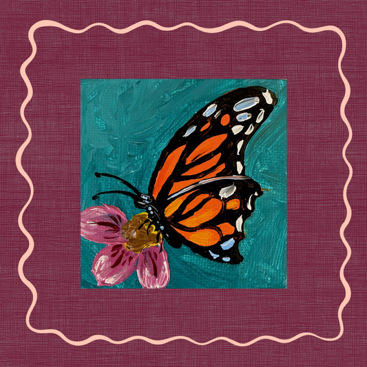 Monarch on Teal Miniature